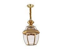 HXFFXHF Chandelier E27 All Copper Ceiling Hanging Lamp Kitchen Balcony Corridor Porch Luxurious Lamp Bedroom Hallway Entrance Gold Glass Shade Chandelier Lighting Device/E