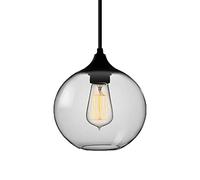 HXFFXHF Chandelier Glass Chandelier,Modern Simple Single-Headed Glass Chandelier,Living Room Lamp,Dining Room Lamp,Bedroom Lamp,Bedside Lamp,Bar Lamp,Cafe Lamp-Yellow Cover 25 * 25Cm (Blu