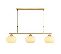 HXFFXHF Chandelier Glass Semi Flush Mount Ceiling Lights Restaurant Decor Hanging Brass Pendant Lamp Light Fixtures Adjustable Height for Over Table Living Room Bedroom(Gold)