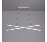 HXFFXHF Chandelier Lighting LED Dining Room Dimmable Pendant Light Black Linear Fixture White Contemporary Long Strip Ceiling Hanging Lamp for Kitchen Island Bar Restaurant