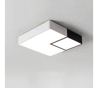 HXFFXHF Chandelier Modern Led Ceiling Light, Geometry Flush Mount Light Fixtures, Black+White Ceiling Lamp for Living Room Bedroom Dining Room, Metal Acrylic Surface Mount Chandelier (A 38