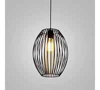 HXFFXHF Chandeliers Light Fixture Modern Cage Pendant Light Black Iron Hanging Cage Vintage Led Bulb E27 for Dining Room Restaurant Bar Counter Industrial Loft Single Head Hanging Lights (Size : D)