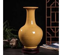 HXFFXHF Chinese Geel Cracked Glazed Jade Piece Color Vase Ice Glaze Handmade Simple Ceramic Decorative (j) (b One Size)