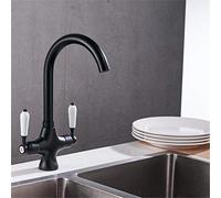 HXFFXHF Chrome/Black Kitchen Sink Faucet Double Handle Water Purification Function 360 Rotation Restroom Mixer Sink Mixer Tap with Aerator Deck Mounted,Chrome Star of Light