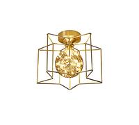 HXFFXHF Clear Glass Lampshade 11.8 Inch Pendant Lamp,1 Light Kitchen Hanging Chandelier,All Copper Pendant Lighting for Living Room Bedroom