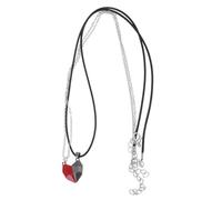 HXFFXHF Couple Necklaces Women Decor Love Heart Lovers Trendy Jewelry Creative Neck Pendant Friendship Necklace Of The Lid Zinc Alloy Black