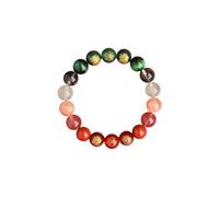 HXFFXHF Crystal Beaded Feng Shui Bracelets, Five Elements God of Wealth Bracelets Attract Lucky Wealthy for Men Women, Natural Stones Stretch Bracelet for Meditation Anxiety Stress Relief