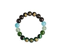 HXFFXHF Crystal Beaded Feng Shui Bracelets, Five Elements God of Wealth Bracelets Attract Lucky Wealthy for Men Women, Natural Stones Stretch Bracelet for Meditation Anxiety Stress Relief