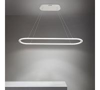 HXFFXHF Dining Room Chandelier Over Table Modern Dimmable LED Pendant Light Gold Rectangular White Hanging Lamp Black Rectangle Long Ceiling Lighting for Kitchen Island Restaurant Bar Bedroom