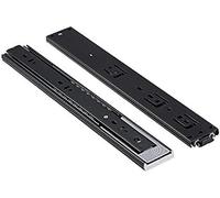 HXFFXHF Drawer Runners, 2pc Black Cold Rolled Steel Rebound Sliding Tracks Drawer Track Rail Three-Section Mute Cabinet Slides Furniture Hardware Drawer Slide 884 (Color : 12 Inch) (Color : 14 Inch)