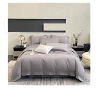 HXFFXHF Egyptian Cotton Bedding Set Solid Bed Linen King Queen Twin Double Size Duvet Cover Sets Bed Four Pieces Set(B,Flat Bed Sheet-Queen 4PCS)