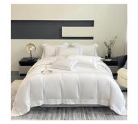 HXFFXHF Egyptian Cotton Bedding Set Solid Bed Linen King Queen Twin Double Size Duvet Cover Sets Bed Four Pieces Set(B,Fitted Bed Sheet-Queen 4PCS)
