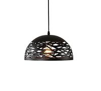 HXFFXHF European Retro Industrial Metal Iron Chandelier E27 Vintage Hollow Semicircle Black Pendant Light Household Living Room Aisle Restaurant Bar Villa Decorative Ceiling Lamp Interesting