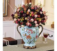 HXFFXHF European-Style retro decorative Vase- Ceramic Flower Rustic decorated dining Table Centerpiece Vases Home accents for Living Room, bedroom, Kitchen & More