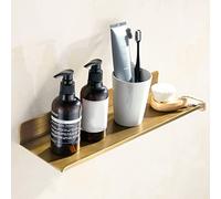 HXFFXHF Exquisite Bathroom Shelves Antique Bathroom Rack Organizer, All-copper Cosmetic Rack, European-style Wall-mounted One-word Partition Storage Rack (Color : 60cm)