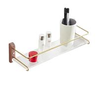 HXFFXHF Exquisite Bathroom Shelves Bathroom Acrylic Partition Shelf, Towel Rack, Cosmetic Wash Wall Hanging Toilet Storage Shelf (Color : Walnut 30CM)
