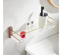 HXFFXHF Exquisite Bathroom Shelves Bathroom Acrylic Partition Shelf, Towel Rack, Cosmetic Wash Wall Hanging Toilet Storage Shelf (Color : Walnut 30CM)