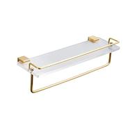 HXFFXHF Exquisite Bathroom Shelves Bathroom Space Aluminum Shelf, Toilet Acrylic Wash Partition, Wall-mounted Mirror Front Cosmetic Storage Rack (Size : 40cm with rod)