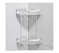 HXFFXHF Exquisite Bathroom Shelves Shower Caddy Two Layer Aluminum Bathroom, Wall Rack With Hooks Shampoo Shower Cosmetic Basket, Home Accessories Bath Shelf Bathroom Shelf Storage (Color : Black)