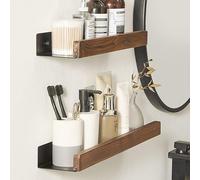 HXFFXHF Exquisite Bathroom Shelves Wood Bathroom Shelving Wall Mounted Toilet Shampoo Shelf, Aluminum Bathroom Storage Holder, Shampoo Shower Storage Rack (Color : 40cm)