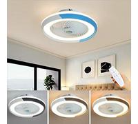 HXFFXHF Fan Ceiling lamp Modern Minimalist Ceiling Fan Chandelier dimmable Round Fan led Ultra-Quiet Energy Saving Bedroom and Living Room Lights Lighting,Gray