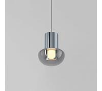 HXFFXHF Farmhouse Black Grey Glass Mini Pendant Light Kitchen Island LED Hanging Lamp 2 Lights Single Globe Industrial Vintage Ceiling Chandelier for Restaurant Bedroom Dining Room