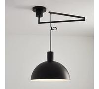 HXFFXHF Farmhouse Industrial Metal Pendant Light Matte Black Modern Light Ceiling Adjustable Swing Arm Gold Chandelier Chrome Dome Hanging Lamp for Dining Room Kitchen Island Living Room