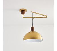 HXFFXHF Farmhouse Industrial Metal Pendant Light Matte Black Modern Light Ceiling Adjustable Swing Arm Gold Chandelier Chrome Dome Hanging Lamp for Dining Room Kitchen Island Living Room