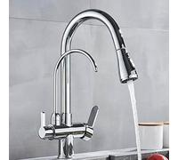 HXFFXHF Faucet Antique Brass Touch Kitchen Faucet Handle Tap Deck Mounted 360 Rotation Pull Out Soft Water Wash Hot Cold Mixer Crane Taps water-tap
