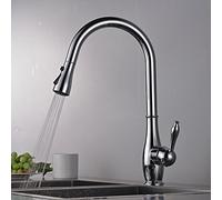 HXFFXHF Faucet for bar Farmhouse Commercial, Chrome Kitchen Pull Down Sink Single Handle 2 Functions Outlet Mixer hot and Cold Water tap