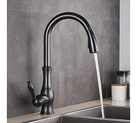 HXFFXHF Faucet Kitchen Faucet Gold Polish Swivel Spout Kitchen Sink Faucet Pull Down Sprayer Fashion Design Bathroom Kitchen Hot&Cold Water Mixer Tap Faucet