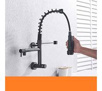 HXFFXHF Faucet Kitchen Faucet Golden Spring Kitchen Faucet Swivel Side Sprayer Spout Kitchen Tap Kitchen Sink Cold Water Faucet 360 Rotation,Black Bronze Faucet (Chrome Faucet) Faucet