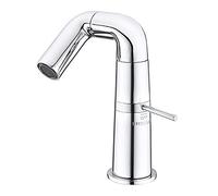 HXFFXHF Faucet, Single Handle Hot and Cold Bathroom Mixer Tap, Solid Brass 360° Swivel Kitchen Faucet, One Hole Modern Vanity Faucet,Black (Color : Cromo)