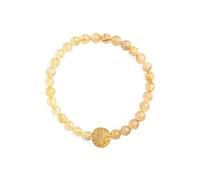 HXFFXHF Feng Shui Five Wealth Gods Beaded Stretch Bracelets, Citrine and Golden Rutilated Quartz Energy Crystal Bracelets for Wealth Luck Happiness, Natural Stones Bracelet for Women Men Meditation