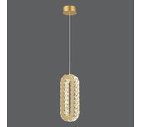 HXFFXHF Fixtures, LED Dimmable Pendant Light for Kitchen Island, 24W Crystal Ring Chandelier Dining Hallway Living Room Oval Adjustable Hanging Lamps