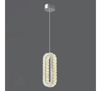 HXFFXHF Fixtures, LED Dimmable Pendant Light for Kitchen Island, 24W Crystal Ring Chandelier Dining Hallway Living Room Oval Adjustable Hanging Lamps