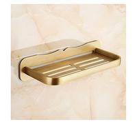 HXFFXHF Floating Shelves Bathroom Shelf,Aluminum Bathroom Shelf Home Retro Bathroom Shower Storage Rack Wall-mounted Rack Golden For Toilet Room And Kitchen for Bathroom Storage (Color : Gold)