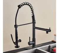 HXFFXHF for bar Farmhouse Commercial, Luxury Black Bronze Spring Vanity Single Handle Mixer tap Sink Faucet, Rotation Kitchen faucets (Color with 8 inch co