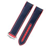 HXFFXHF For Omega Strap Seamaster 300 Speedmaster 8900 Marine Seahorse Diving600 American Cup Limited Edition Series Silicone Watch band (Color : Blue White B silver, Size : 22mm)