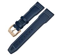 HXFFXHF Genuine Leather Watchband for IWC Mark XVIII Le Petit Prince Pilot’s Watch 20mm 21mm 22mm Cowhide Strap (Color : Black White Gold, Size : 22mm)
