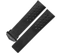 HXFFXHF Genuine Leather watchband for Watch Strap with Folding Buckle 20mm 22mm Gray Black Brown Cow leathr Band (Color : Gray Black, Size : 20mm)