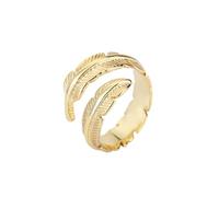 HXFFXHF Girl Products n Feather Personality Cute Ins Silver Color Female Resizable Opening Rings Gifts