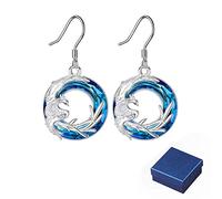 HXFFXHF Girl Products Phoenix Crystal Necklace,for Self - S925 I Survived Because The Fire Inside Me Burns Brighter Than The Fire Around Me Colorful Crystal Phoenix Necklace Earrings (G) Gifts
