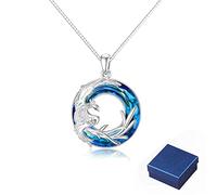 HXFFXHF Girl Products Phoenix Crystal Necklace,for Self - S925 I Survived Because The Fire Inside Me Burns Brighter Than The Fire Around Me Colorful Crystal Phoenix Necklace Earrings (G) Gifts