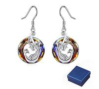 HXFFXHF Girl Products Phoenix Crystal Necklace,for Self - S925 I Survived Because The Fire Inside Me Burns Brighter Than The Fire Around Me Colorful Crystal Phoenix Necklace Earrings (G) Gifts