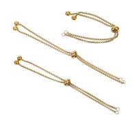 HXFFXHF Girls Accessories 3Pcs Adjustable Pearl Bracelet Extenders Stainless Steel Chains for DIY Jewelry Making Flexible necklace