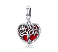 HXFFXHF Girls' jewelry Bead Authentic Love of Life Family Christmas Tree Dangle Charms fit Bracelet, Sterling, Cubic Zirconia accessories