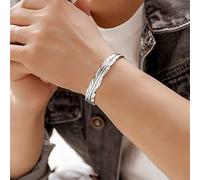 HXFFXHF Girls' jewelry Open Bracelet,Adjustable Feather Bracelet Lucky Hope Cuff Jewelry,Simple Retro Feathers Bracelets for Women Men (A) accessories