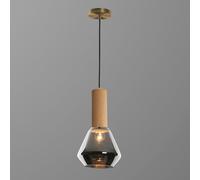 HXFFXHF Glass Pendant for Kitchen Island, Brushed Brass Geometric Ceiling Chandeliers Hanging Light Over Dining Room Bar Contemporary Home Decor Lighting