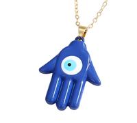 HXFFXHF Hamsa Necklace For Women And Men, Multicolor Hamsa Hand Evil Eye Necklace Turkish Blue Eye Fatima Hand Sweater Chains, Mano De Fatima Con Ojo Turco